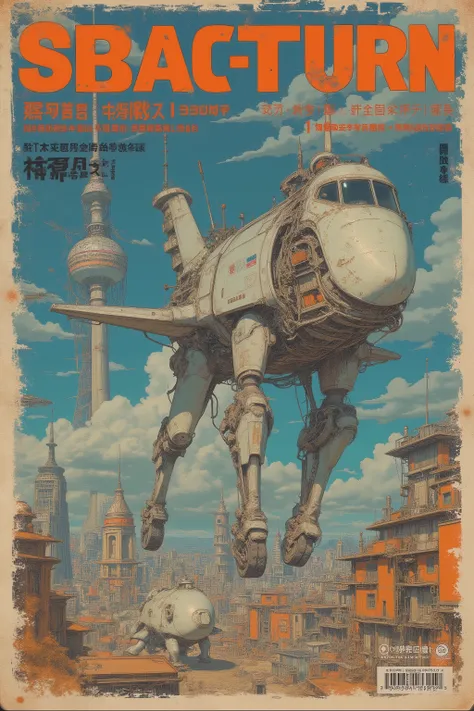 rétro SF art illustration, CMYK color scheme, vintage magazine print, subtle ink bleed