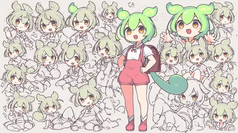 Soul Tailor,zundamon、green hair、