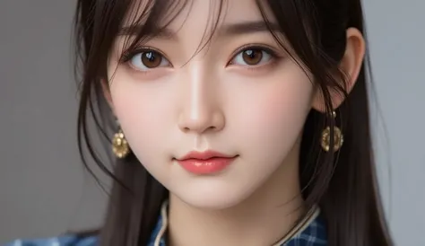 (top quality, masterpiece:1.2), 以上からtop quality, eXist, Picture, high resolution, 1080P, 8k, Physical Rendering ,extream close up, ((: 158cm)), Japanese girl、(((((( A beautiful fashion model from a Japanese fashion magazine looks straight at the audience))...