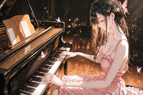 artist: kazutake _hazano , artist:danimaru,[artist:listen_(listenzy)], artist:wash, artist:Urop, artist:Mt. Fuji,  artisit :Crab_(Crabworks)，artist:_(kei), atricite :109,
1 grill ,chest,pearl earrings on the back of the foot,butterfly hair ornaments,Discon...