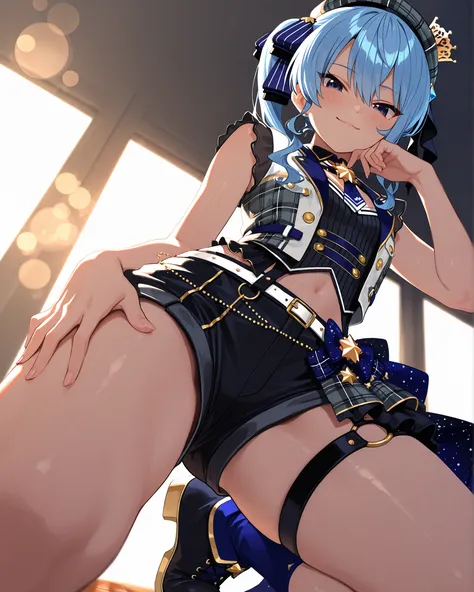 1 sexy gal , Hoshimachi Suisei_(ホロライブ), solo, (masterpiece, top quality, highly detailed depiction, incredibly high resolution, high quality anime picture), (voluminous A-line silhouette), (seductive gestures),
masterpiece, best quality, ultra detailed, ...