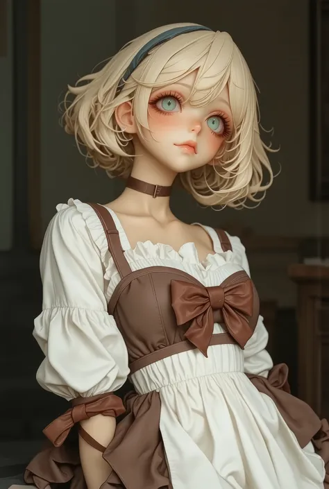 (Dynamic angle:1.1), (full body:0.9), shy, Dynamic pose, small breasts, flat‐chested, (Flabby belly:0.8), Thick thighs, Beautiful Face, (Blue green eyes:0.9), troubled eyebrows, (nose blush:0.9), naughty smile, Wearing a peasant dress, Wearing stockings, (...