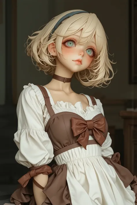 (Dynamic angle:1.1), (full body:0.9), shy, Dynamic pose, small breasts, flat‐chested, (Flabby belly:0.8), Thick thighs, Beautiful Face, (Blue green eyes:0.9), troubled eyebrows, (nose blush:0.9), naughty smile, Wearing a peasant dress, Wearing stockings, (...