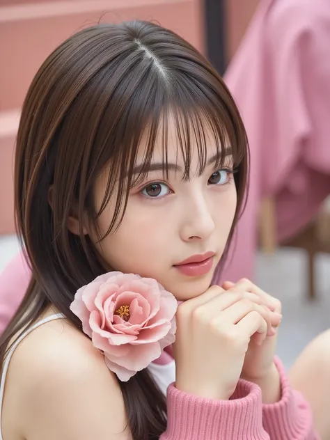 豪華なカジノのテーブルでディーラーを務めるバニーガール。漆黒のバニースーツは身体の曲線美を極限まで引き立て、たわわなバストが谷間とともに大胆に露出している。華奢なウエストからなめらかなヒップラインへと繋がり、まぶしいほどに輝く素肌が網タイツ越しに浮かび上がる。高いヒールで脚を組み、ふとももを挑発的にさらけ出しながら、赤いルージュが映える艶やかな唇で官能的な微笑みを浮かべている。長い指先でトランプとチップを優雅に扱い、ポーズごとに豊満な胸元やヒップが強調される。艶やかな髪が肩にしなだれ、熱を帯びた瞳が真っ直ぐ...