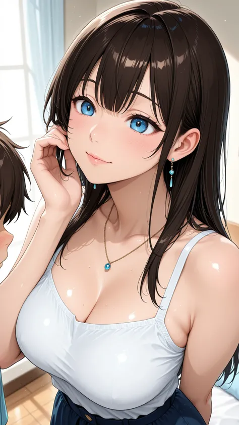 A kind sister. 、It's like they're taking care of my little brother