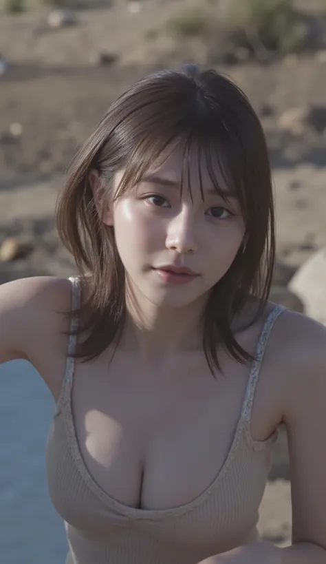 (Woman with huge saggy breasts1By people),(((super short hair))),((綺麗なとてもshort black hair with waistの女性)),(short black hair with waist),(Very short hair with black hair),Realistic Portraits,Realism,top quality,Masterpiece,top quality,best image quality,Hig...