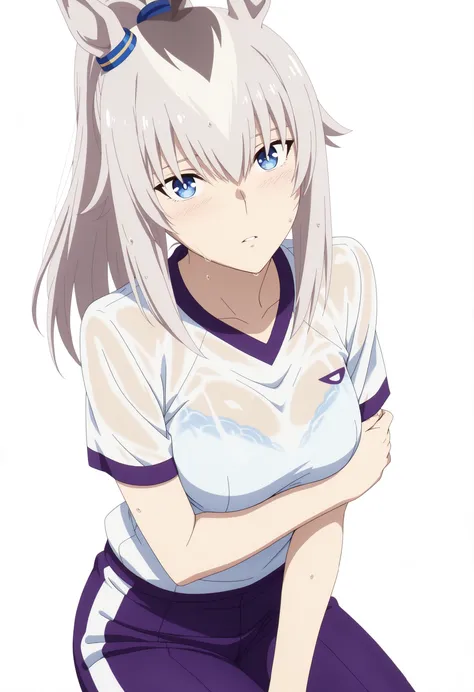 Oguri,,Uma Musume, cowboy shot, traditional media, light embarrassed, covering private,((dutch angle)),from above,
high quality ,  Highest Quality , masterpiece,  high resolution , detailed face( Lola: Oguri),anatomically accurate, detailed hair(Lola: Ogur...