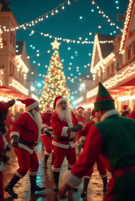 Light up Christmas Town；Christmas carnival brawl；Christmas carnival brawl；Christmas carnival brawl；Christmas carnival brawl；4k；High quality