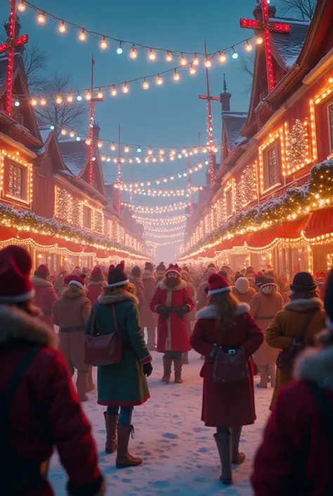 Light up Christmas Town；Christmas carnival brawl；Christmas carnival brawl；Christmas carnival brawl；Christmas carnival brawl；4k；High quality