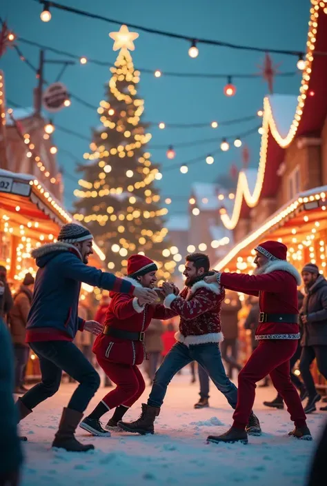 Light up Christmas Town；Christmas carnival brawl；Christmas carnival brawl；Christmas carnival brawl；Christmas carnival brawl；4k；High quality