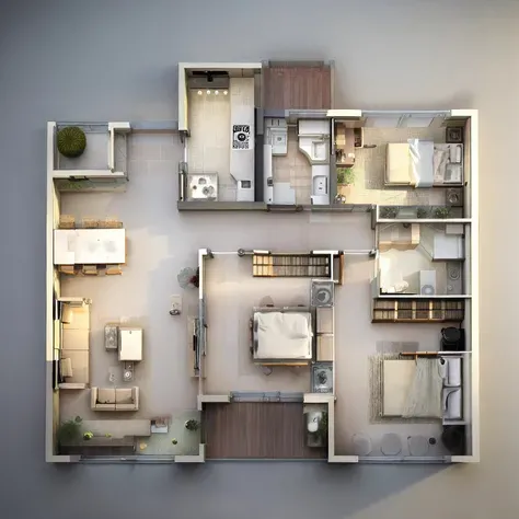  plan d'étage couleur pour décoration d'intérieur，Plan de maison ，（ Flux HD ）