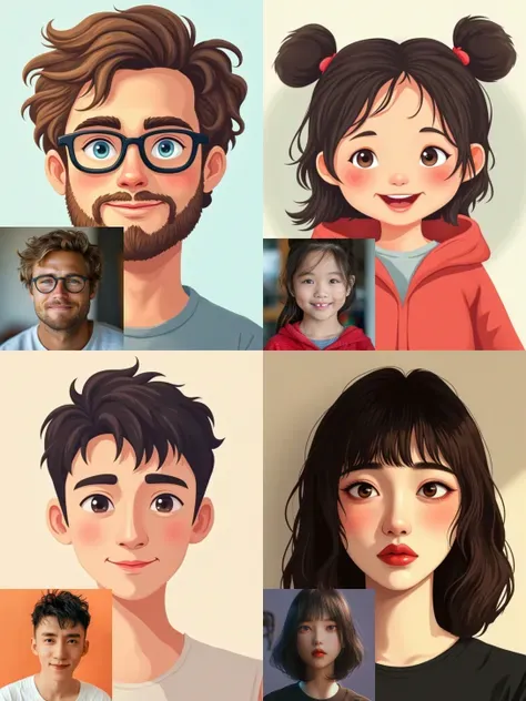 قم بإنشاء صورة كرتونية مسطحة بنقرة واحدة