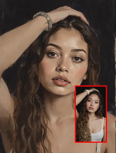 🎨 Рисунок на холсте с изображением потока 🎨