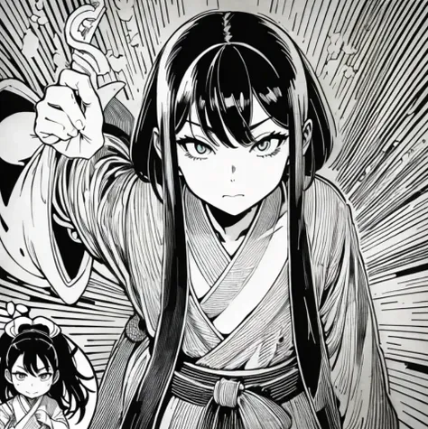 黒過多線描漫画的