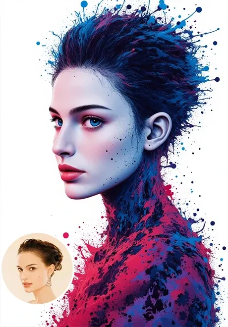 Avatar pintado em estilo splash art