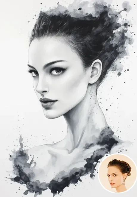 흑백 잉크 아트 아바타