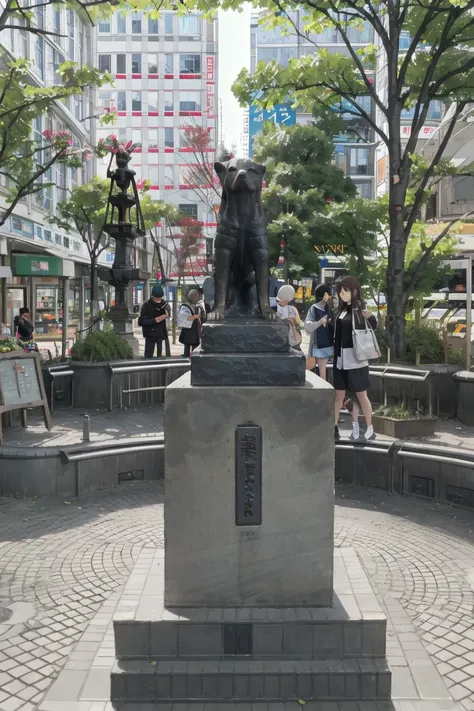 ハチ公前（渋谷） Bronze statue of Hachiko in front of Shibuya Station, TOKYO SD15