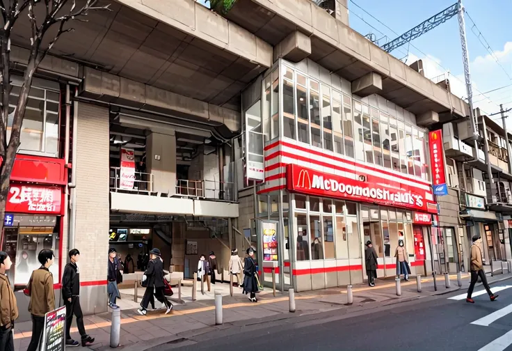 かつて阪急三宮西口にあったハンバーガー店の思い出 McDonald sannomiya-nishiguchi SDXL