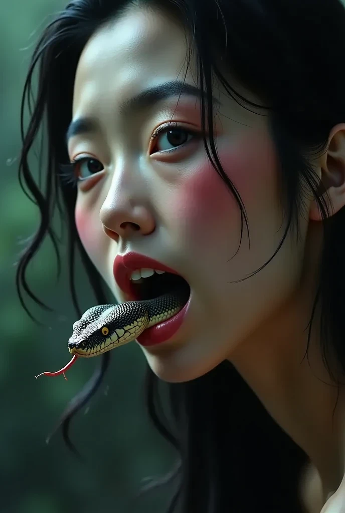 snake in mouth