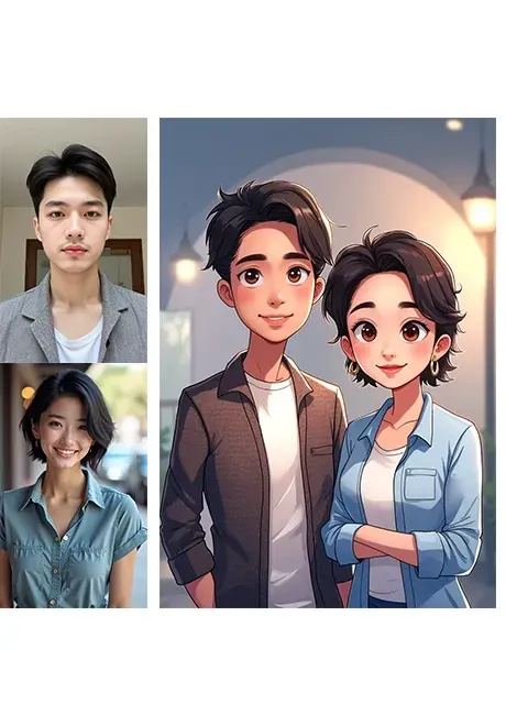 2D 动漫风格情侣照