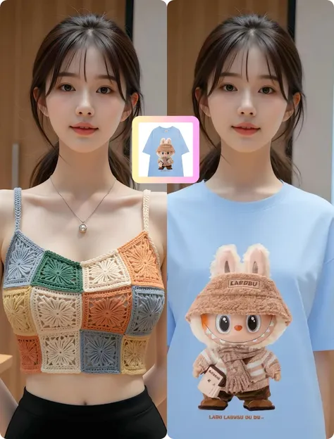 ワンクリックでEコマースの服を変更
