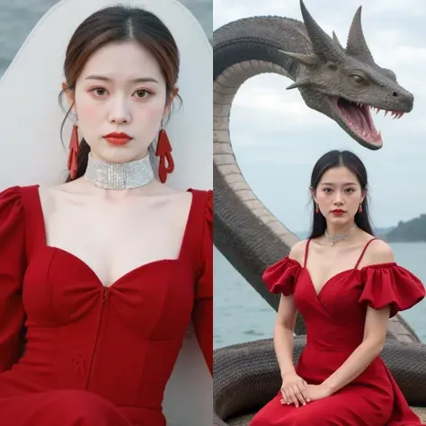 Take a photo with the giant snake