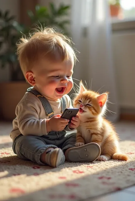 Menino e gatinho