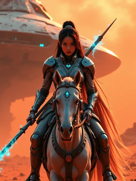 🔥Depicts a futuristic warrior,