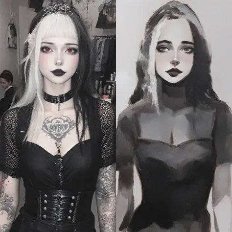 Uma fusão de carvão e aquarela