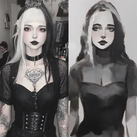 Eine Verschmelzung von Kohle und Aquarell