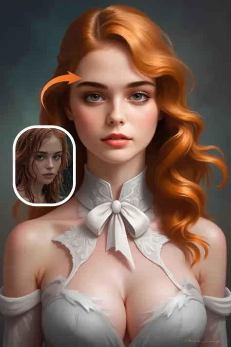 Chica con lazo blanco