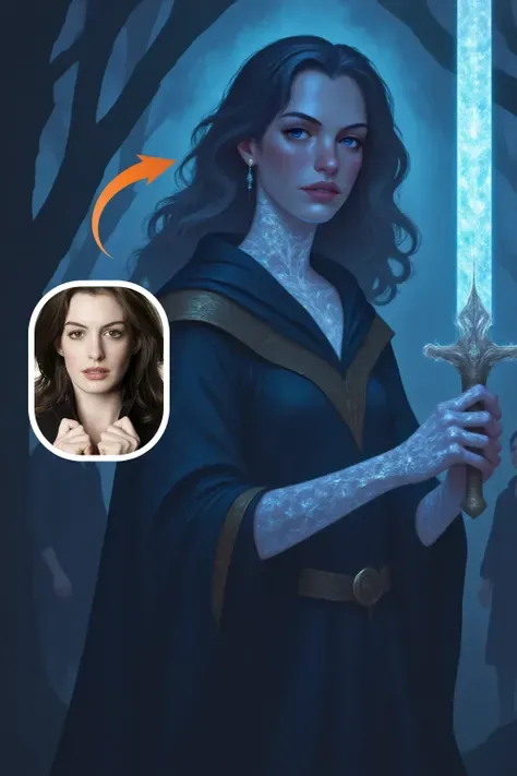 Fantasy girl holding a lightsaber