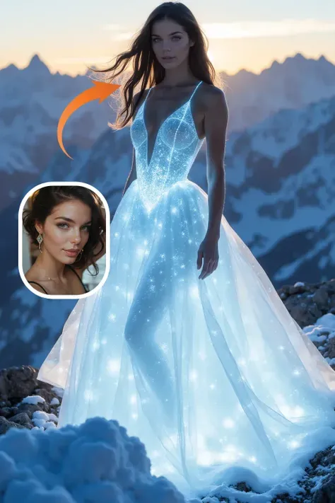 형광 치마를 입은 소녀