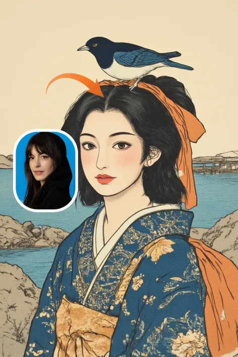 Garota japonesa tradicional de ukiyo