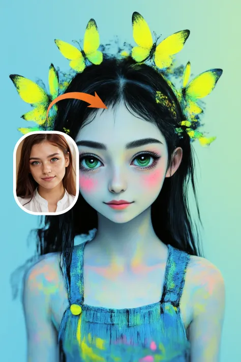 Illustrazione piatta fluorescente ragazza