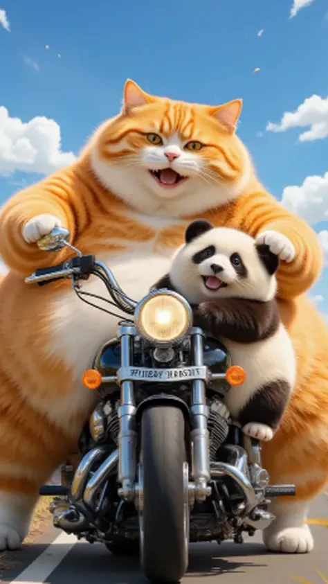 胖橘猫 胖橘猫和熊猫