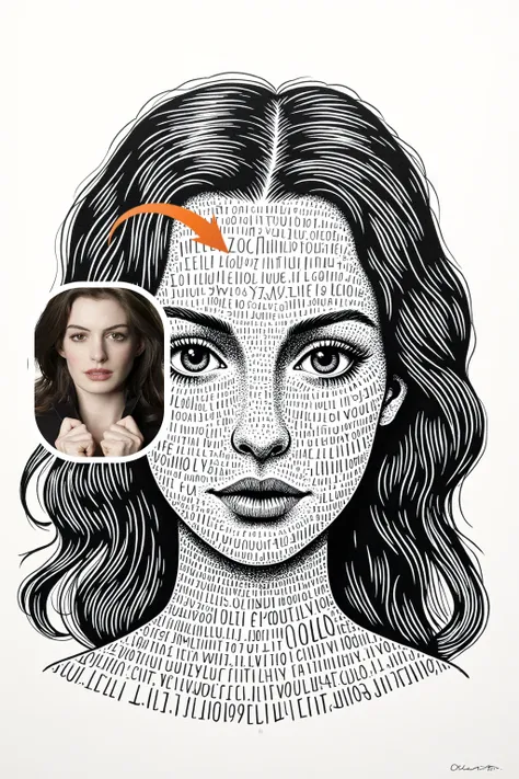 女孩由英文字母組成