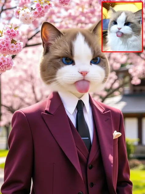 Les animaux de compagnie se déguisent pendant la saison des cerisiers en fleurs