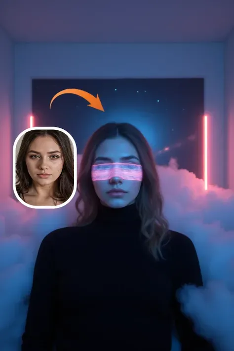 Surreal neon girl☁️