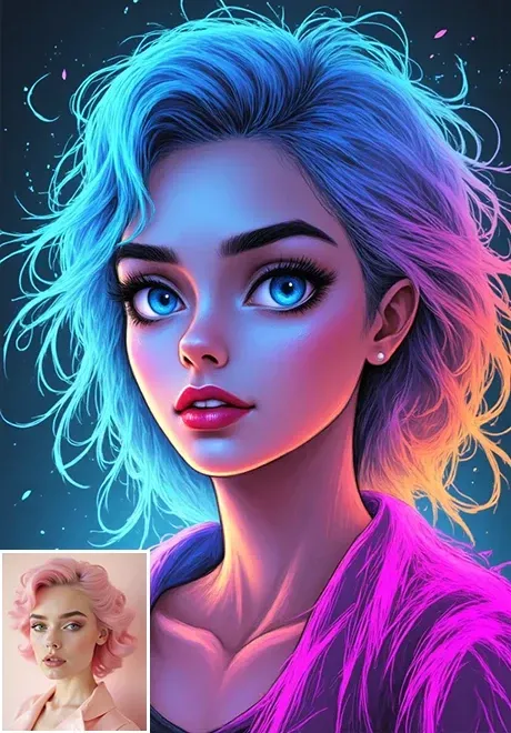 صورة بأسلوب فن النيون