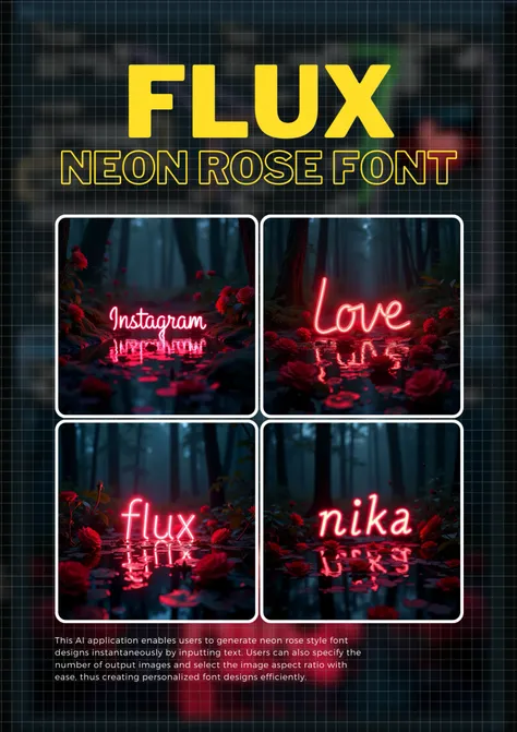 Producción de fuentes Neon Rose