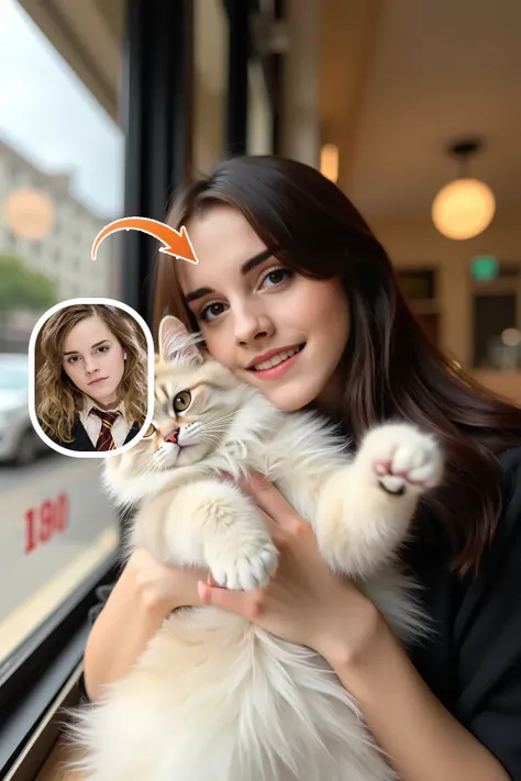 Super realistic cat's soft fur texture, freeze the warm moment full of love✨
<br>Want to generate the same photo of a cute girl holding a cat? Please upload a photo and click Create. It will become a super stunning photo in just 120 seconds! 📷