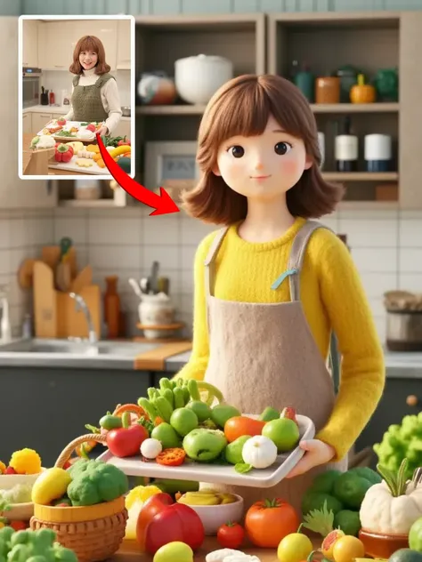 生活写真をウールフェルトのカートゥーンに変換する