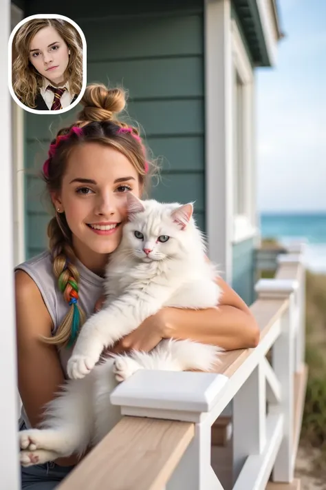 Super realistic cat's soft fur texture, freeze the warm moment full of love✨
<br>Want to generate the same photo of a cute girl holding a cat? Please upload a photo and click Create. It will become a super stunning photo in just 120 seconds! 📷