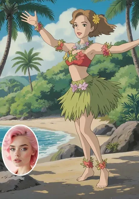 танец хула (стиль Гибли)