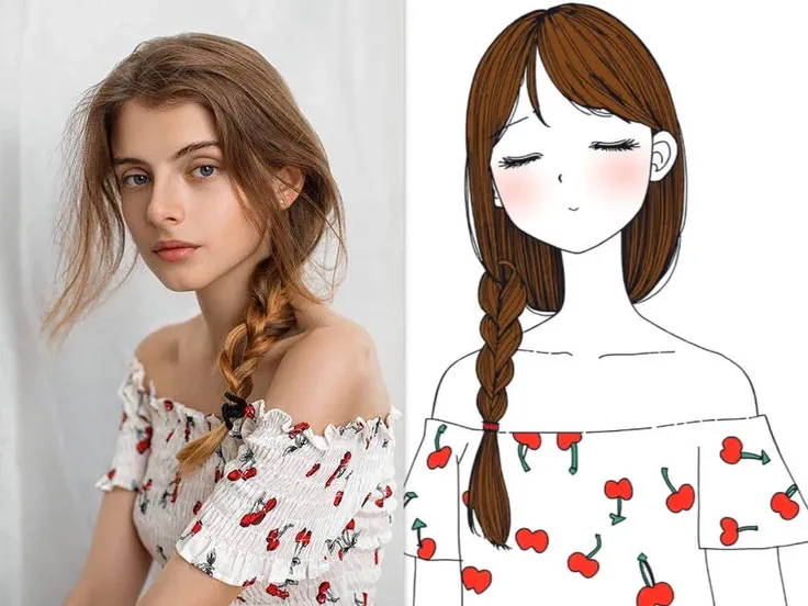 رسم كرتوني بسيط على الطراز الياباني