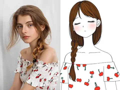 Taze Japon tarzı basit çizgi film avatarı