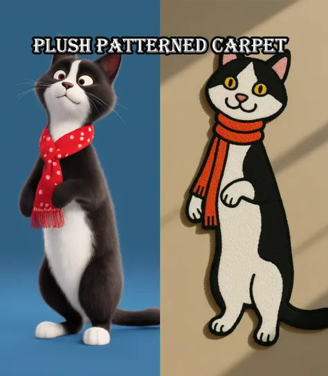 Carpete estampado de pelúcia🧵