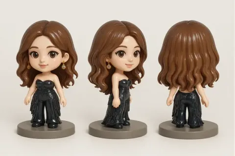 Buat figurin tiga pandangan dari foto karakter