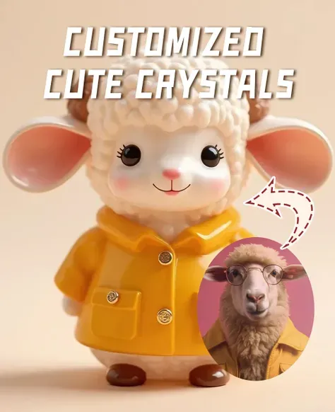 ผลึกคริสตัลที่ออกแบบเป็นพิเศษและน่ารัก